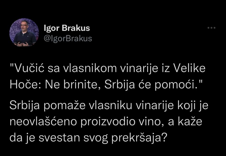 TAJKUNSKI NOVINAR IGOR BRAKUS: Vučiću odakle ti pravo da našim parama pomažeš Srbina sa Kosova? (FOTO)