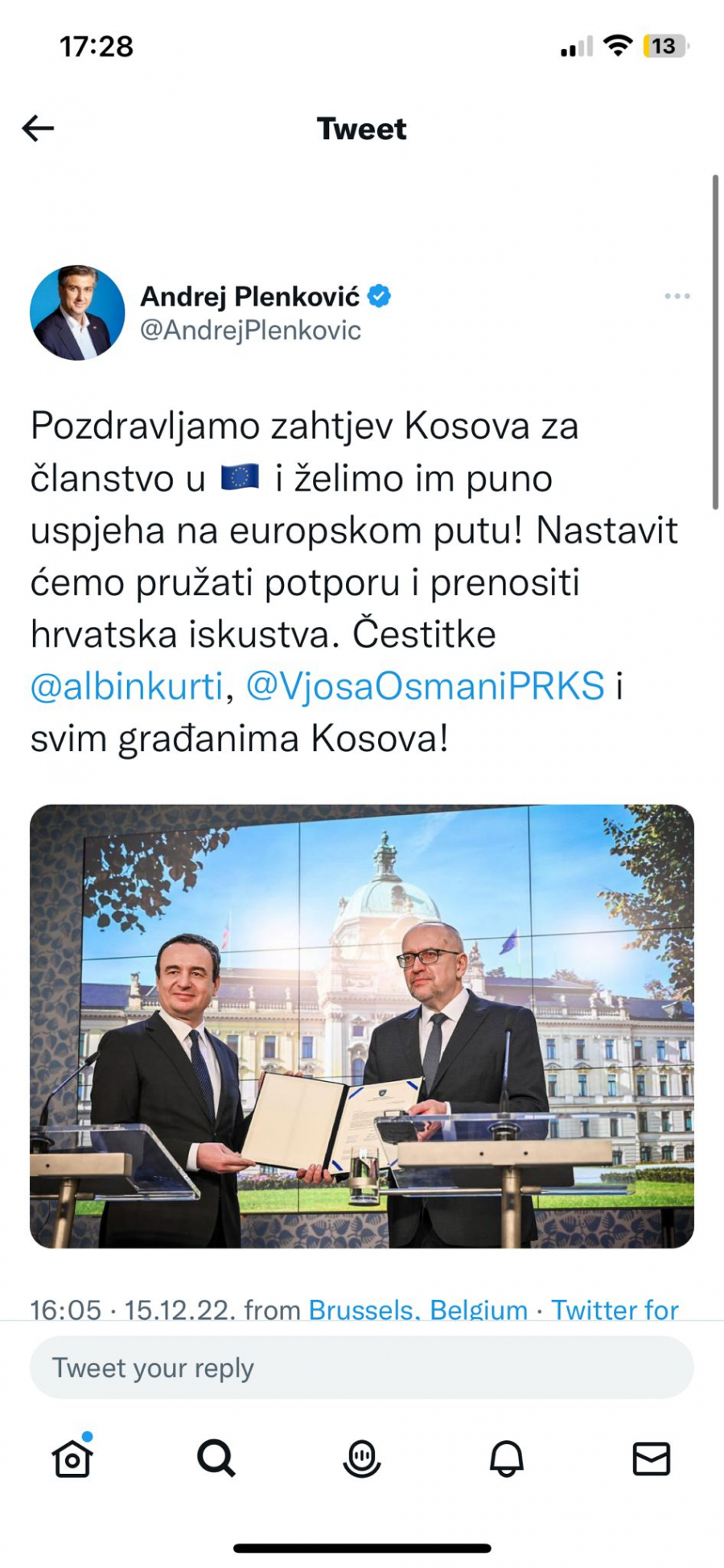 DEŽMEKASTI POŽURIO DA PRVI ČESTITA LAŽNOJ DRŽAVI! Ustaški poglavnik jedva dočekao novi Kurtijev pokušaj