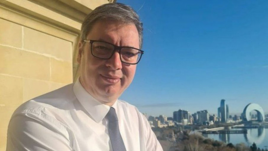 KLJUČNI VOJNI I ENERGETSKI SASTANCI! Vučić se oglasio iz Bakuo uoči susreta sa Alijevim (FOTO)