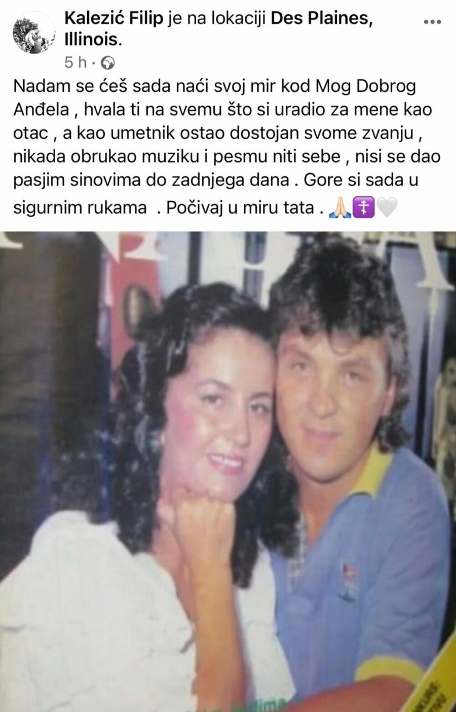 RAZARAJUĆE Sin Zorana Kalezića se oprostio od njega, uputio reči koje kidaju dušu, SPREČEN DA DOĐE NA SAHRANU (FOTO)