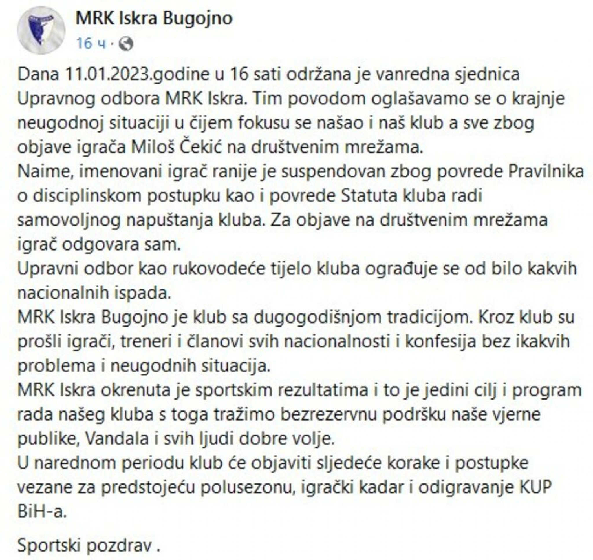 UŽAS U REGIONU Srbinu prete smrću zbog čestitke Republici Srpkoj, klub ga već suspendovao (FOTO)