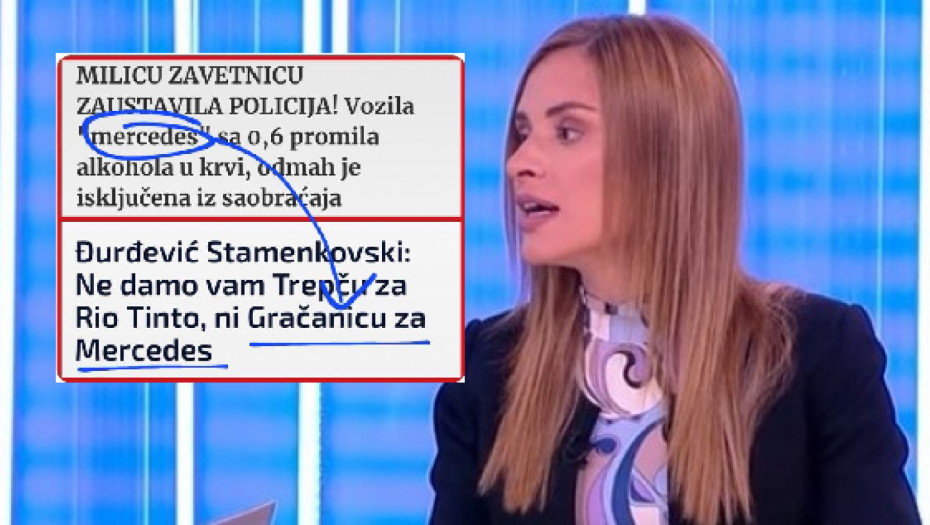 LICEMERNA MILICA MERCEDESOVICA! Ne da Gračanicu za "mercedes", ali to je zato što ga već vozi!