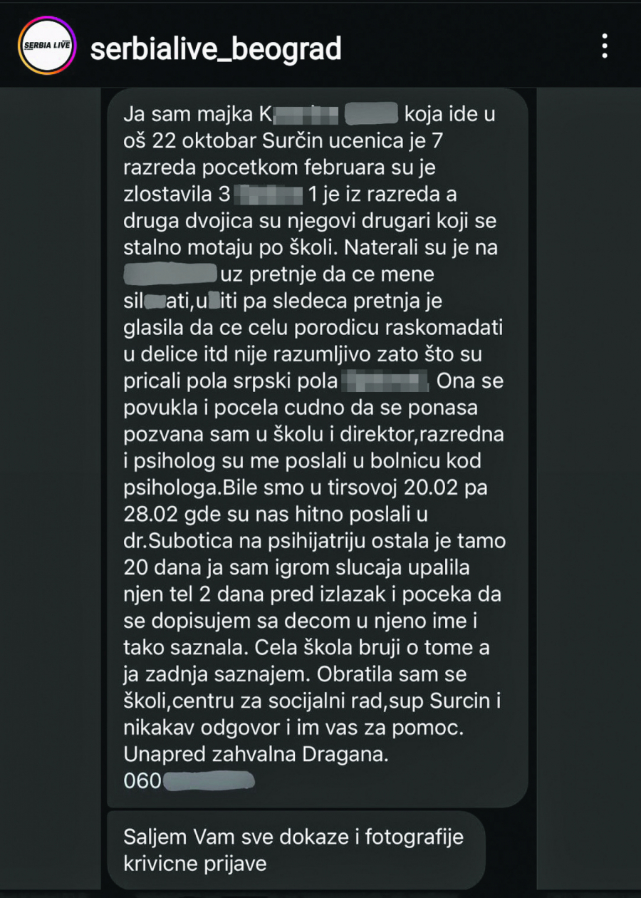 HOROR U SURČINU Devojčicu silovao drug iz škole, završila na psihijatriji: Pretili joj komadanjem roditelja!