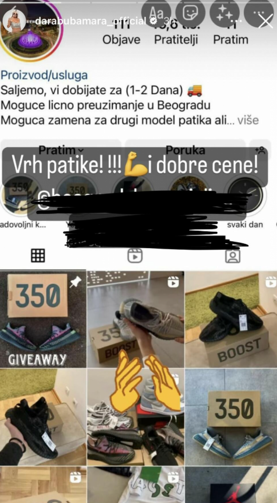 PUNO KOŠTA, AL' ZAMALO Dara Bubamara reklamira ovu fejk stvar, učestvuje u prevari na Instagramu!