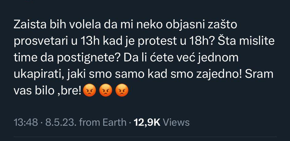 DOKAZ DA JE SKUP ISPOLITIZOVAN Prosvetari nisu hteli da izađu na ulice!