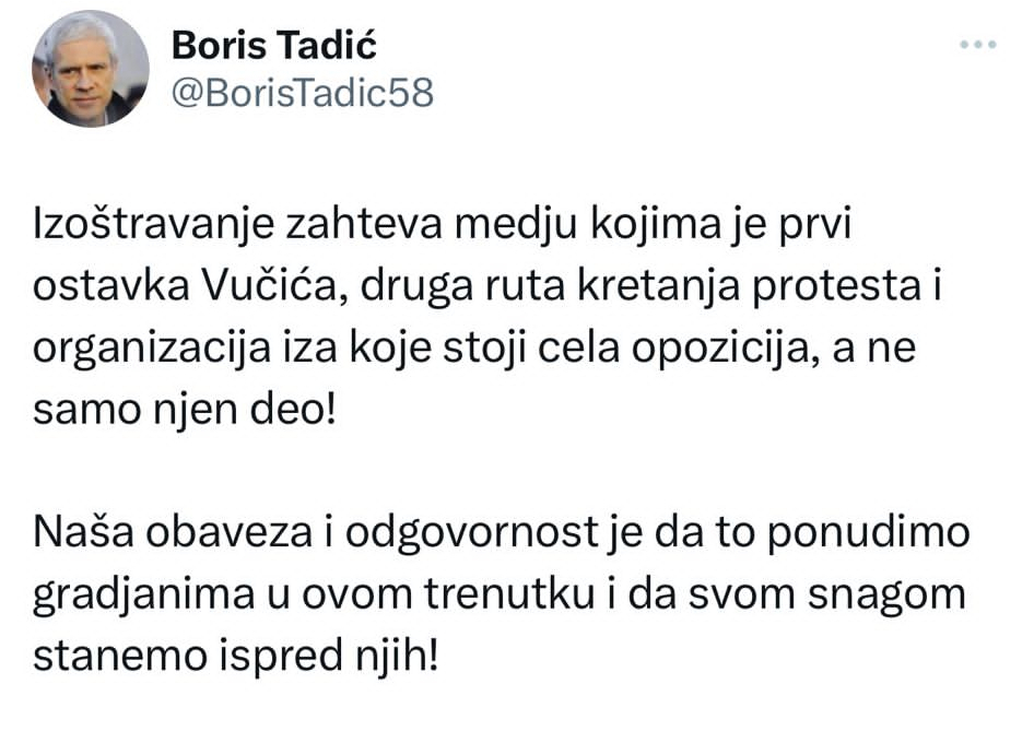 BRIGA ZA DECU SE SVELA NA OSTAVKU VUČIĆA Boris Tadić priznao - Protest je čisto politički!