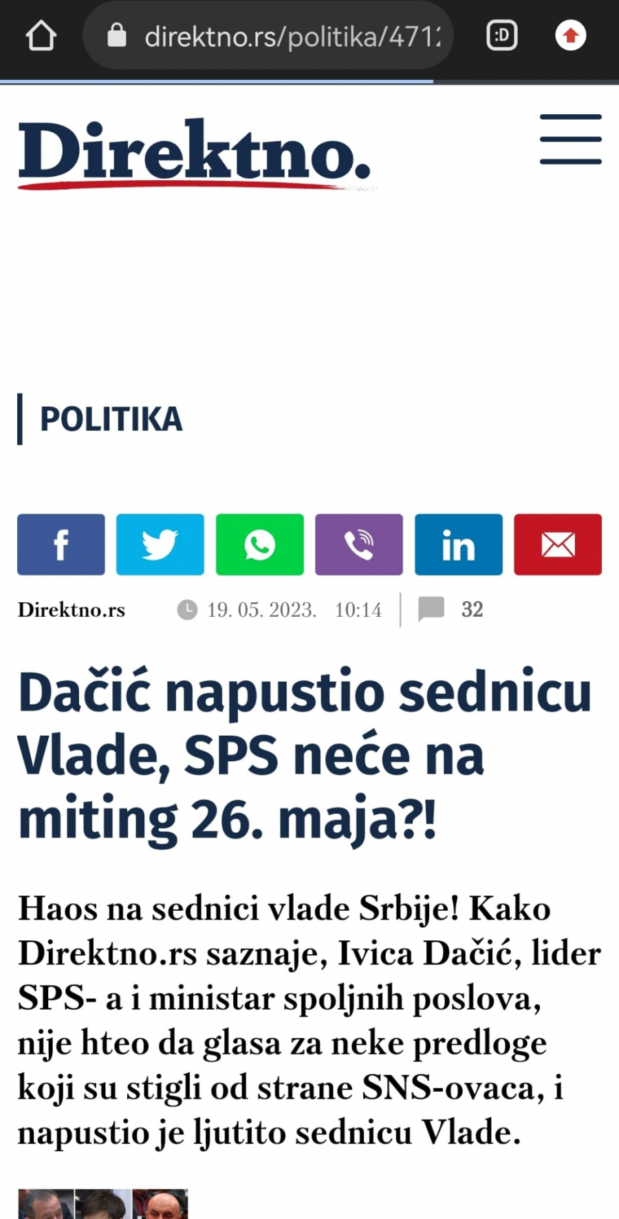 JOŠ JEDNA LAŽ TAJKUNSKIH MEDIJA! Dačić demantovao sulude natpise: SPS ide na miting!