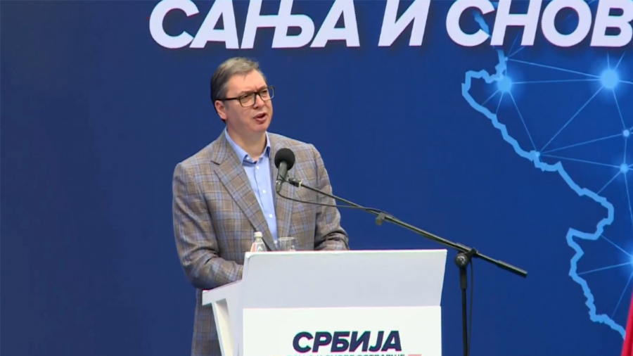 NARODNI MITING U PANČEVU Vučić: Nema povlačenja, nema predaje (FOTO/VIDEO)