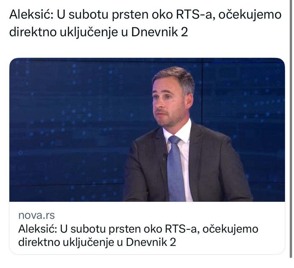 OVAJ BI DA POLITIČKE PARTIJE UREĐUJU DNEVNIK RTS-a! Aleksić najavio blokadu državne televizije, izneo ultimatum