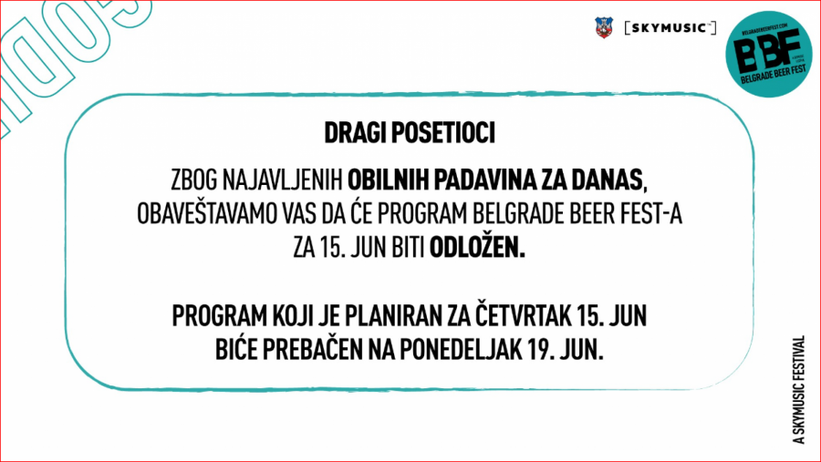 Odlaže se početak Beer Festa