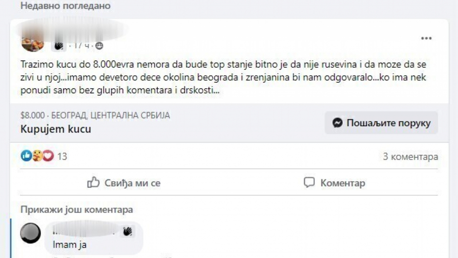 kuća prodaja