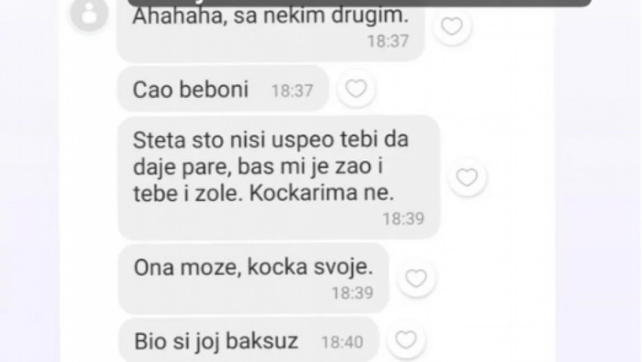 Bebica pokazao poruke sa Miljanom