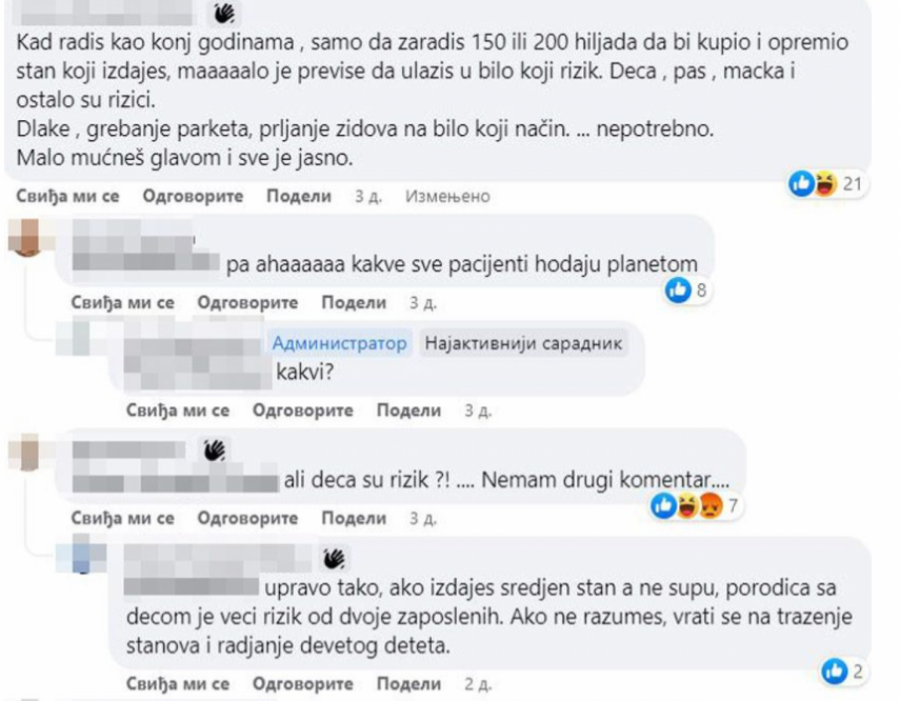 izdavanje stana komentari