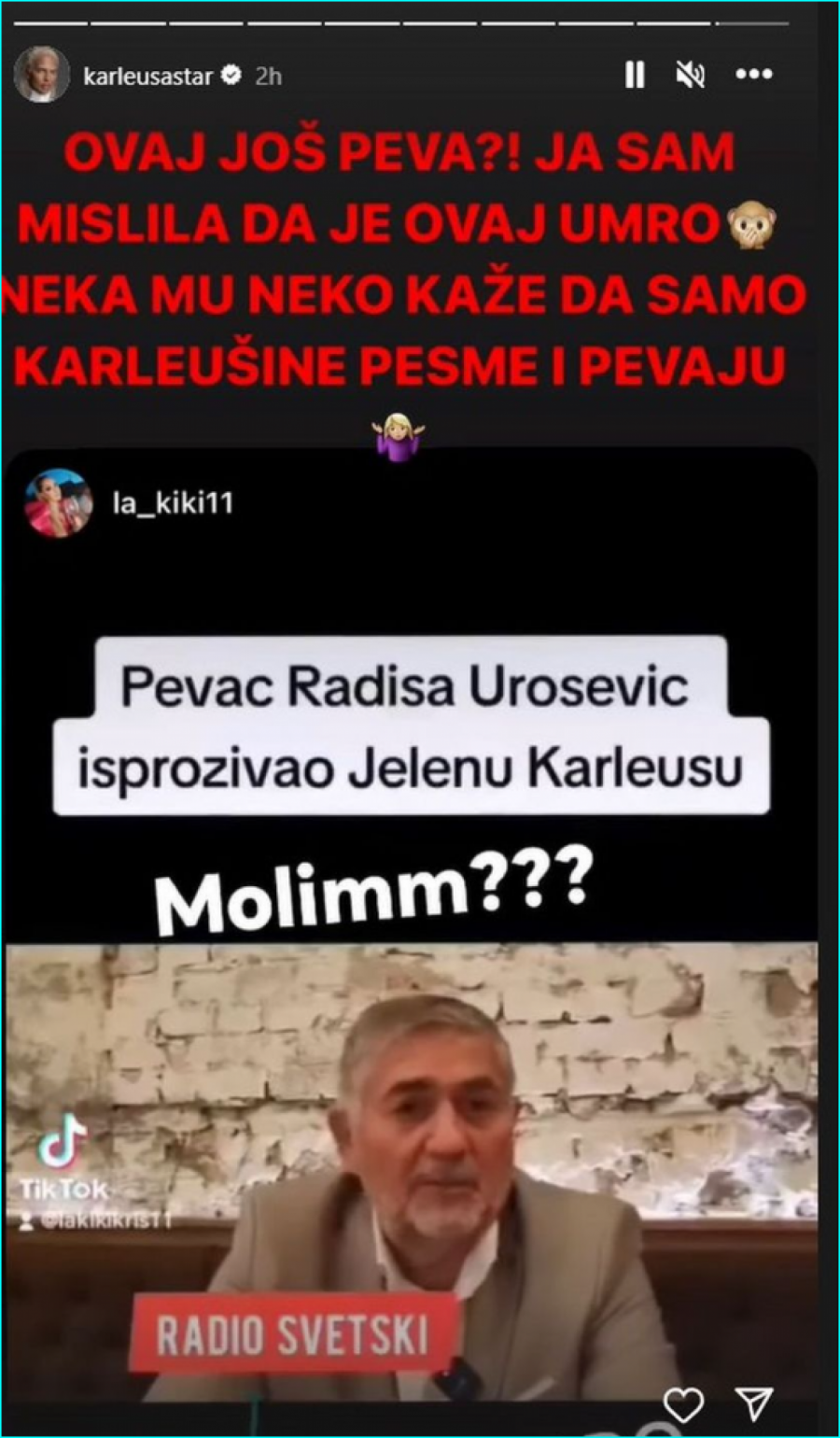 Jelena isprozivala Radišu Uroševića