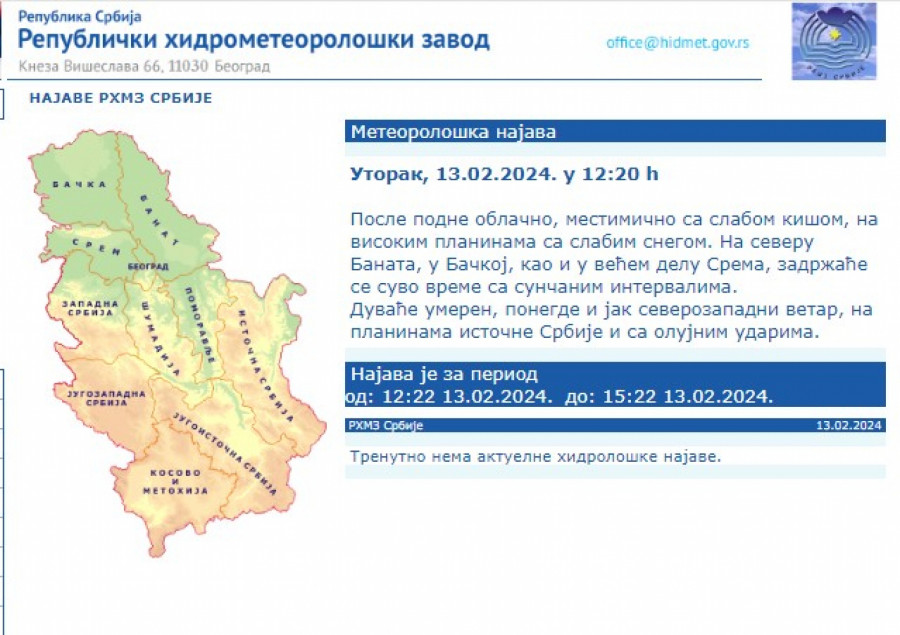 U SRBIJI POPODNE SNEG RHMZ Izdao Novo Upozorenje, Evo Gde će Padati ...