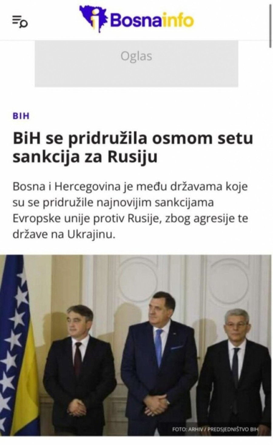 Pisanje o sankcijama Rusiji