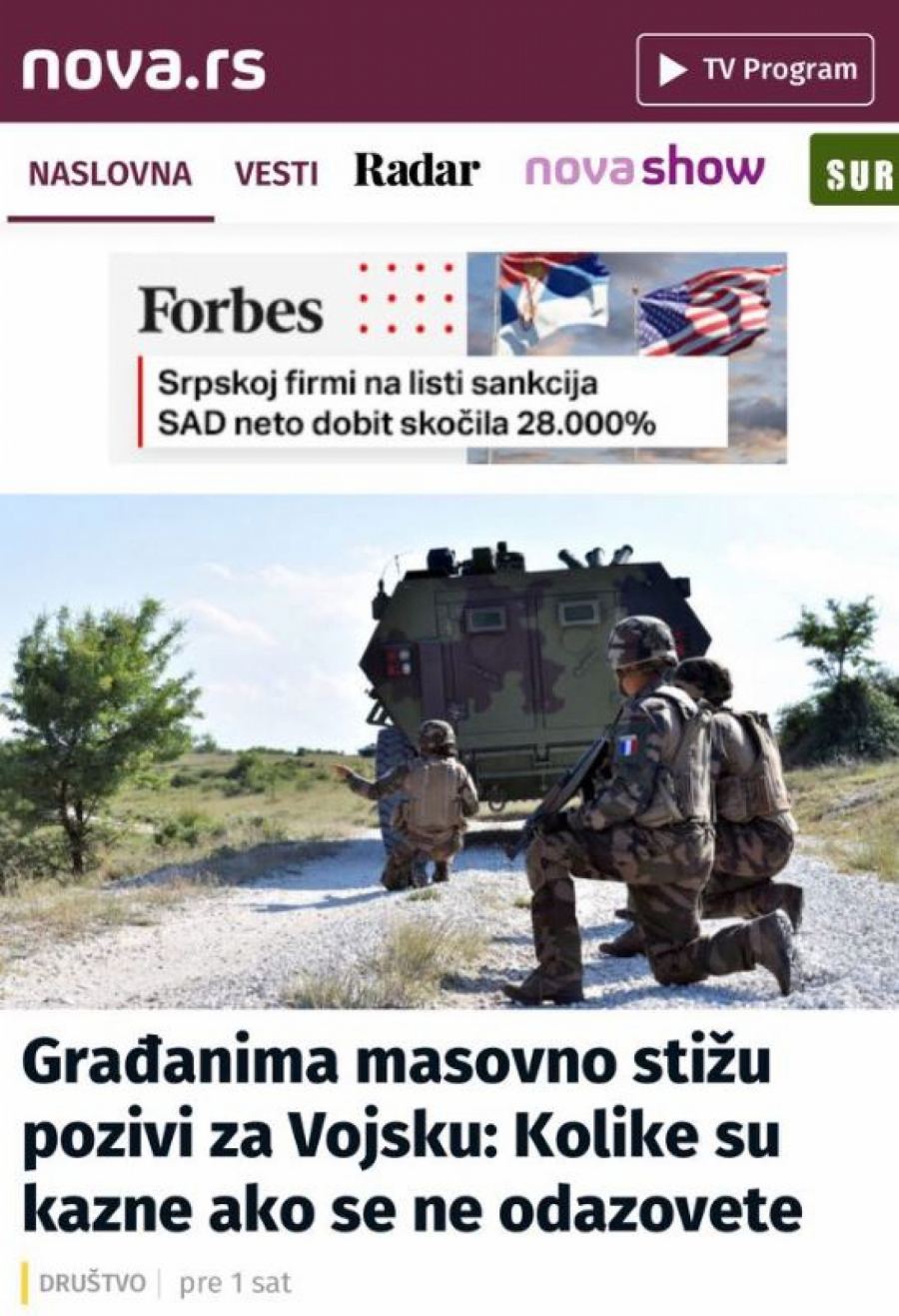 Opozicioni mediji o srpskoj vojsci