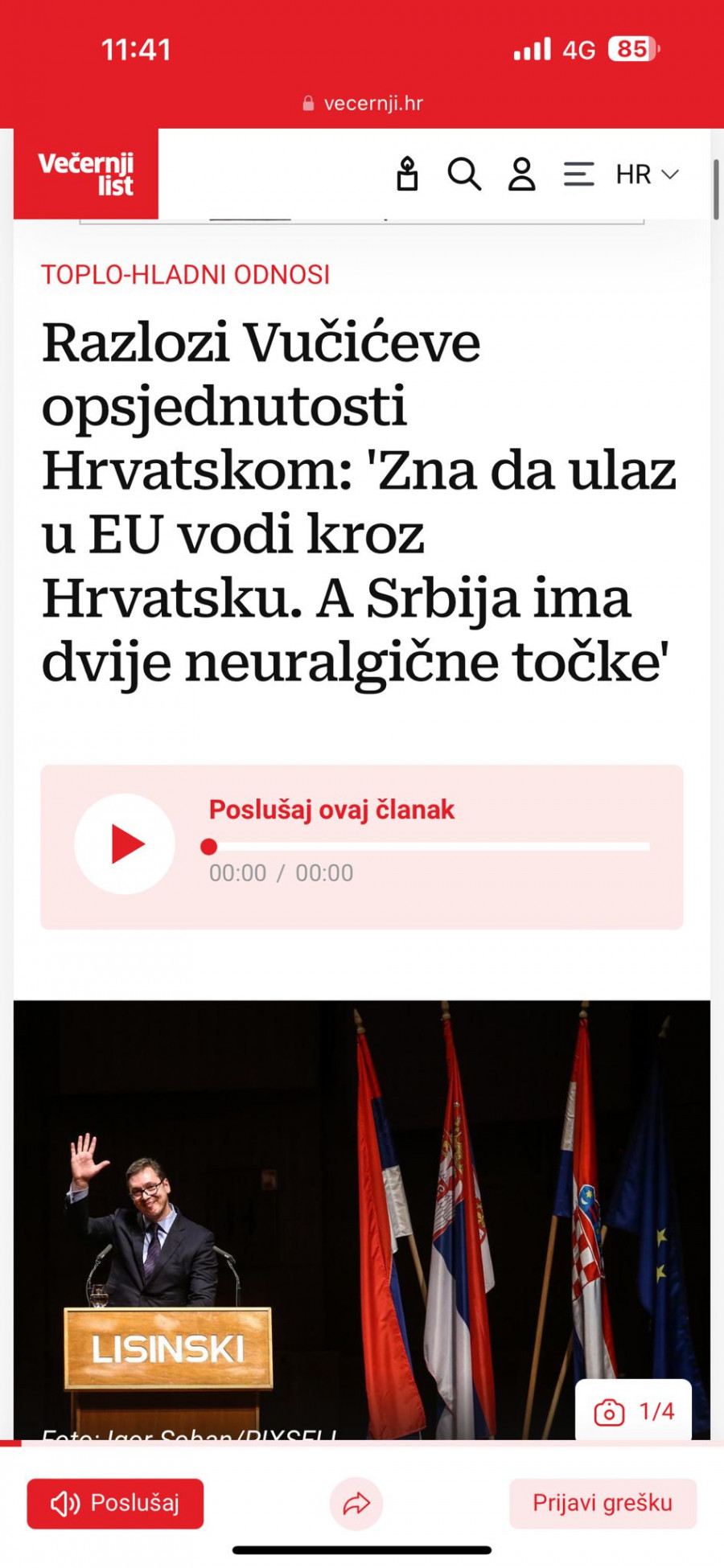 Napad hrvatskih medija na Aleksandra Vučića