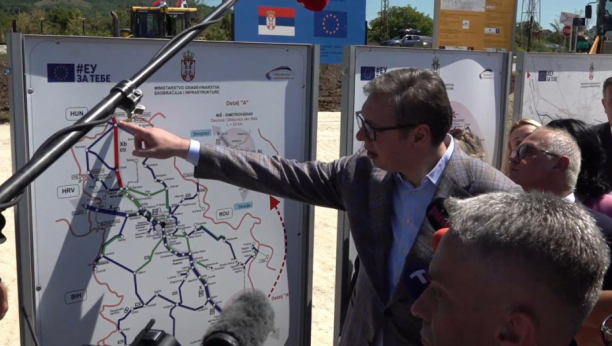 Predsednik Vučić obilazi pripremne radove na izgradnji železničke obilaznice oko Niša