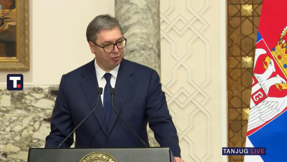 Potpisivanje bilateralnih dokumenata u prisustvu predsednika Vučića i Abdela Fataha al Sisija