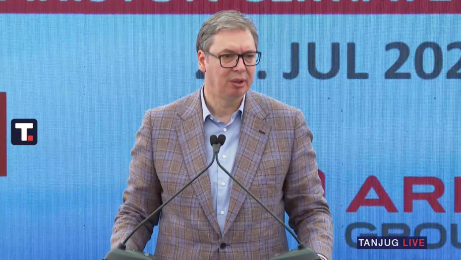 Predsednik Vučić na ceremoniji polaganja kamena temeljca nove fabrike kompanije "Ariston" u Nišu