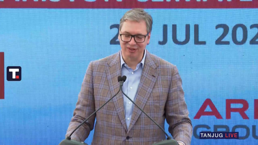 Predsednik Vučić na ceremoniji polaganja kamena temeljca nove fabrike kompanije 