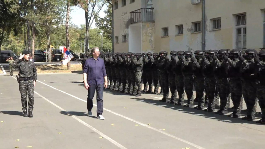 Predsednik Vučić polaže kamen temeljac za izgradnju objekta za Odred vojne policije 