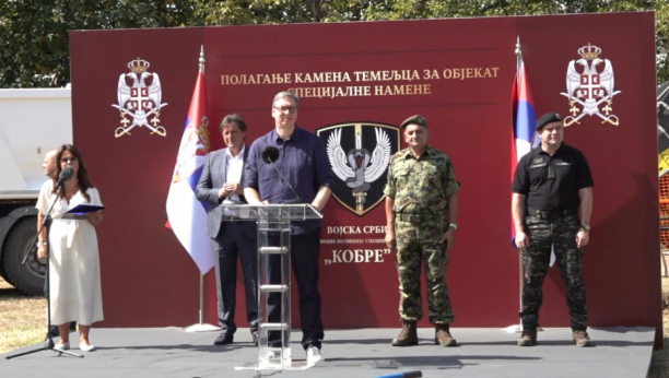 Predsednik Vučić polaže kamen temeljac za izgradnju objekta za Odred vojne policije "Kobre"