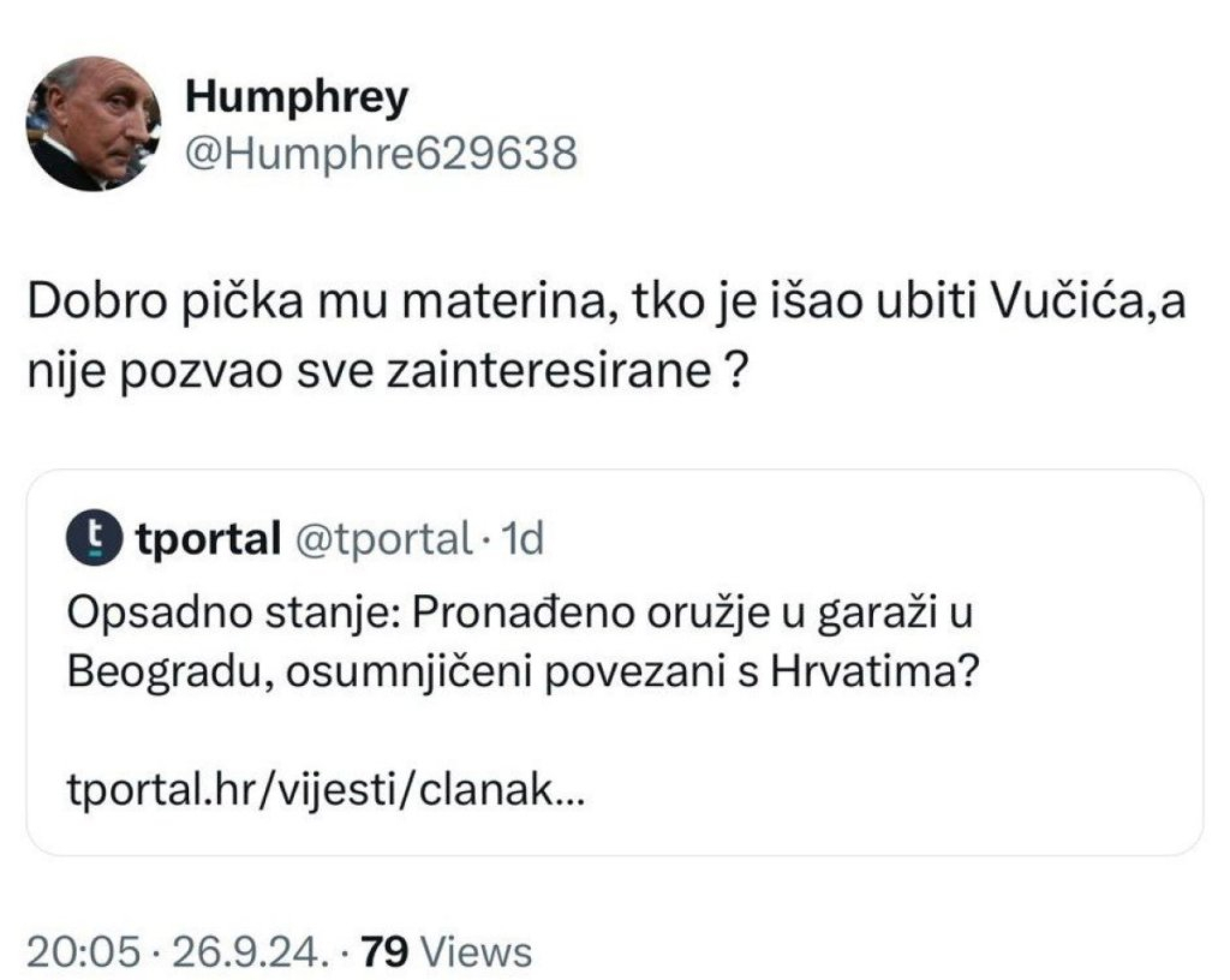 Tvit protiv Vučića