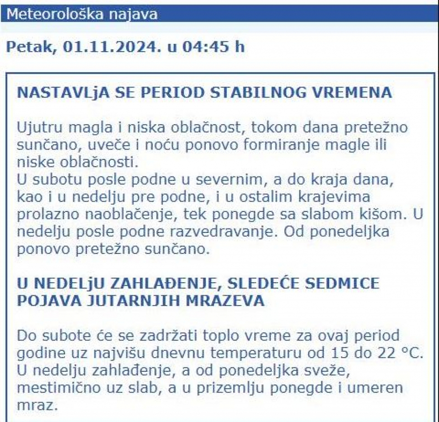 Vremenska prognoza