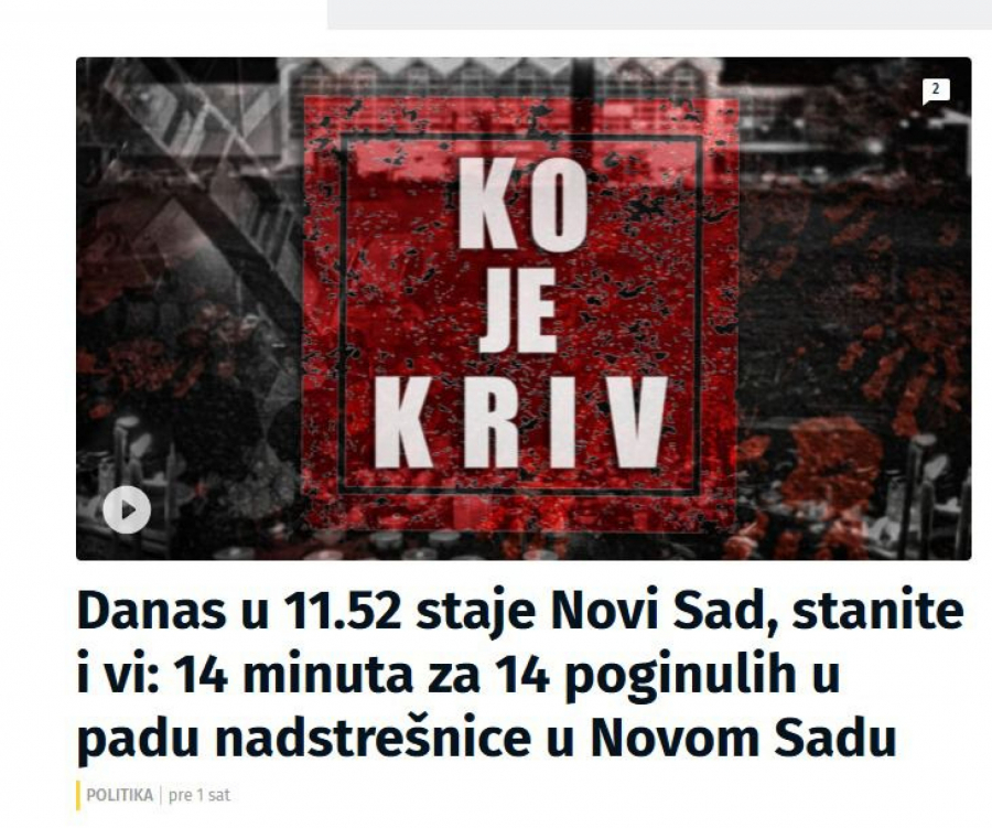 Opozicioni mediji o nadstrešnici