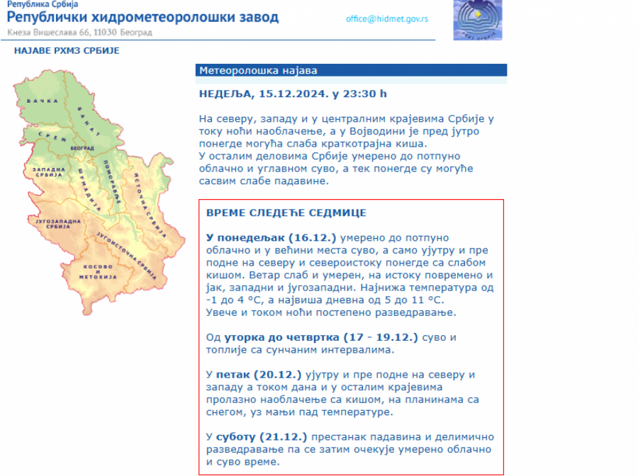 Vremenska prognoza