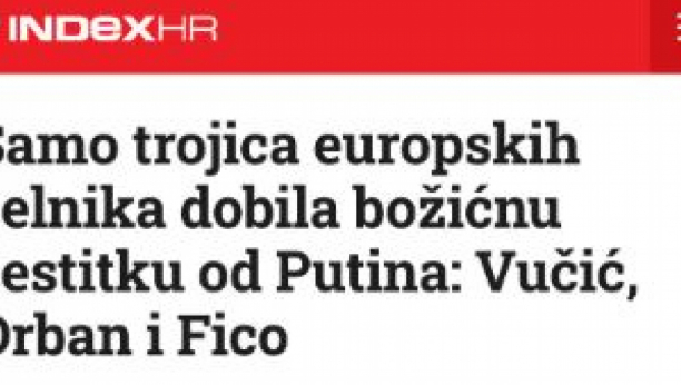 Putin čestitao Vučiću Novu godinu