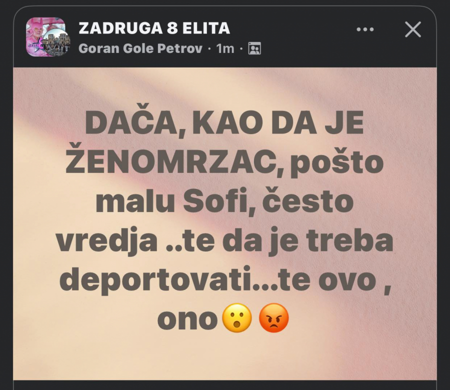 "TREBA JE DEPORTOVATI..." Dačo uputio skandalozne uvrede Sofi, gledaci zgroženi, traže hitnu kaznu!