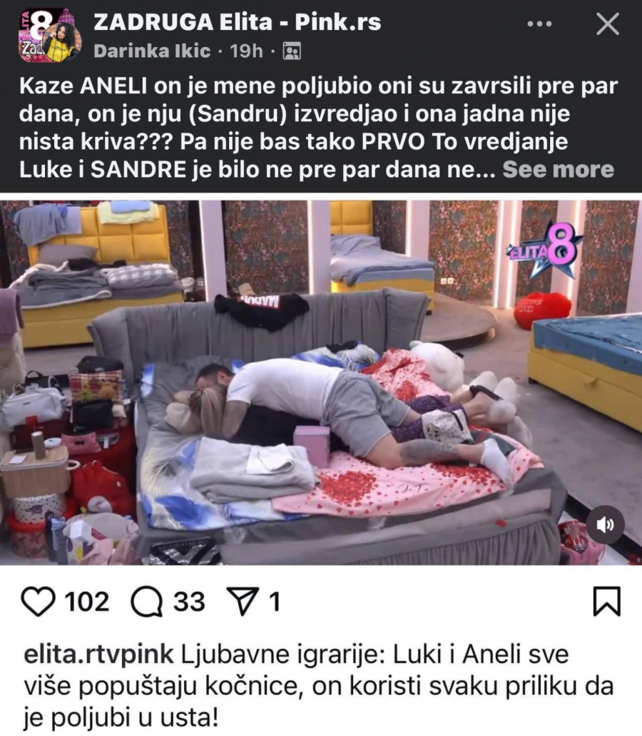 AKCIJA ANELI I LUKE BEZ POKRIVAČA! Legao preko nje, gledaoci u šoku! (FOTO)