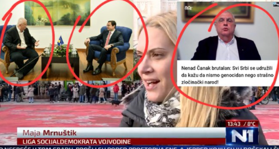 HAOS U NOVOM SADU PREDVODI FUNKCIONERKA NENADA ČANKA Ortaka Aljbina Kurtija kome su Srbi genocidan narod (FOTO)