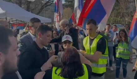 ŠAROVIĆ MALTRETIRA STUDENTKINJE KOJE HOĆE DA UČE: Redari ga izbacuju iz parka i govore da ne sme da ih DODIRUJE (VIDEO)