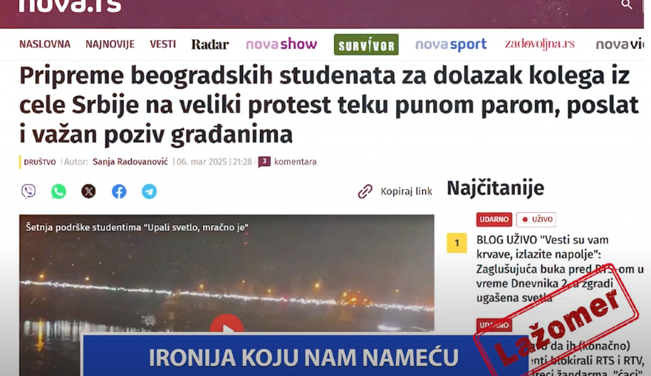 LAŽOMER: Ironija koju nam nameću (VIDEO)