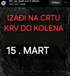 KRV DO KOLENA! Zloslutna poruka na nalogu FTN, reagovala policija!