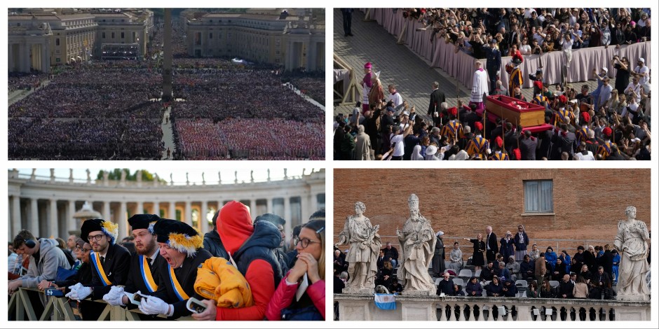 KOLONE LJUDI, BORBENI AVIONI, RAZARAČ...  Ovako je izgledala sahrana pape Franje! Premijer Srbije obratio se iz Rima (FOTO/VIDEO)