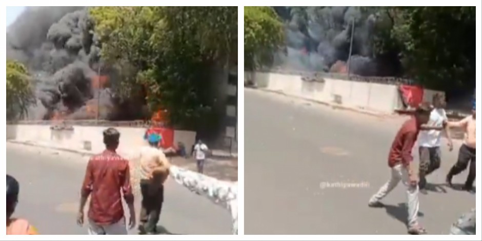 NEVEROVATAN SNIMAK! Jedini preživeli  sa telefonom u ruci odlazi sa mesta pada aviona u Indiji dok iza njega kulja plamen! (VIDEO)