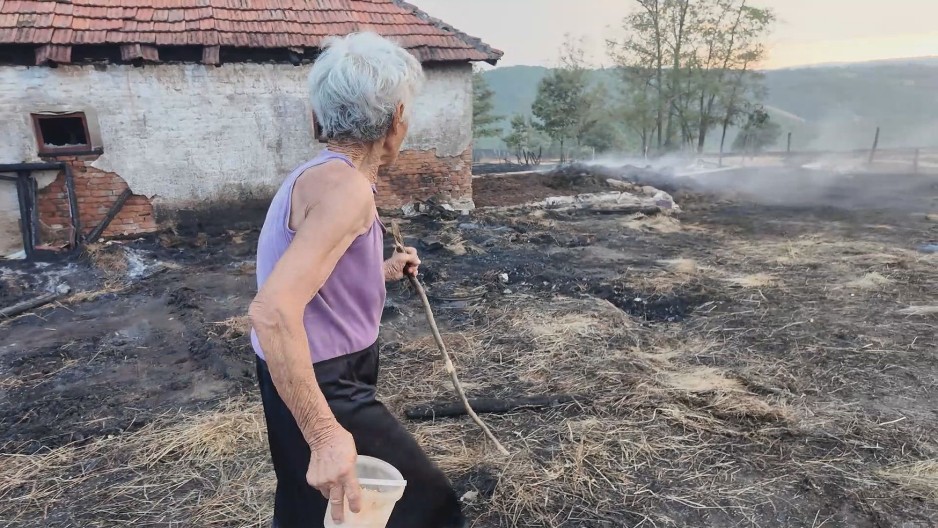 "JA BOLESNA SAM SAMO MOGLA DA GLEDAM KAKO GORI" Vatrena stihija pretila da zahvati i kuće, baka Rada u suzama (FOTO/VIDEO)