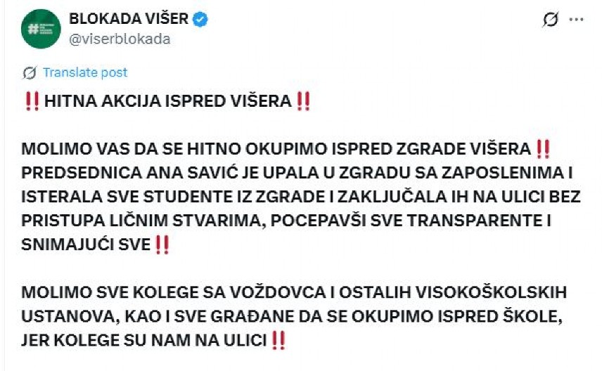 SVAKA JOJ ČAST! Izbacila blokadere iz Višera, oni zakukali na mrežama, ali su ih građani oduvali!