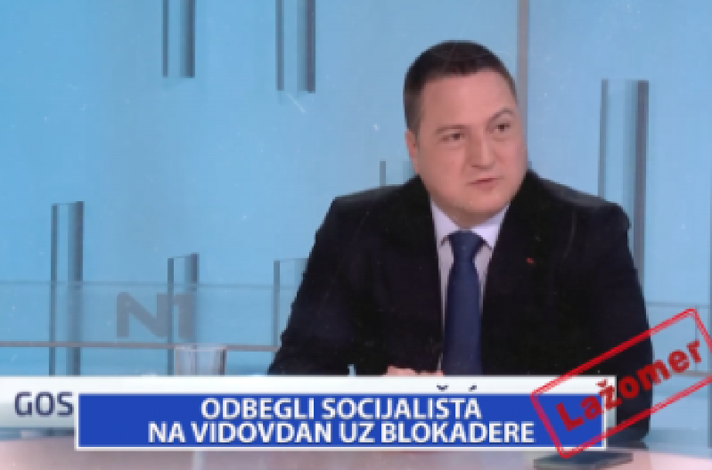 Lažomer: Odbegli socijalista na Vidovdan uz blokadere (VIDEO)