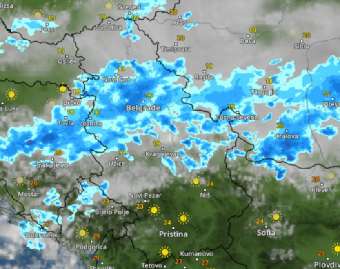 EVO KAKO ĆE SE OLUJA KRETATI PO SATIMA Kreće provala oblaka, u Beogradu već pada (FOTO)