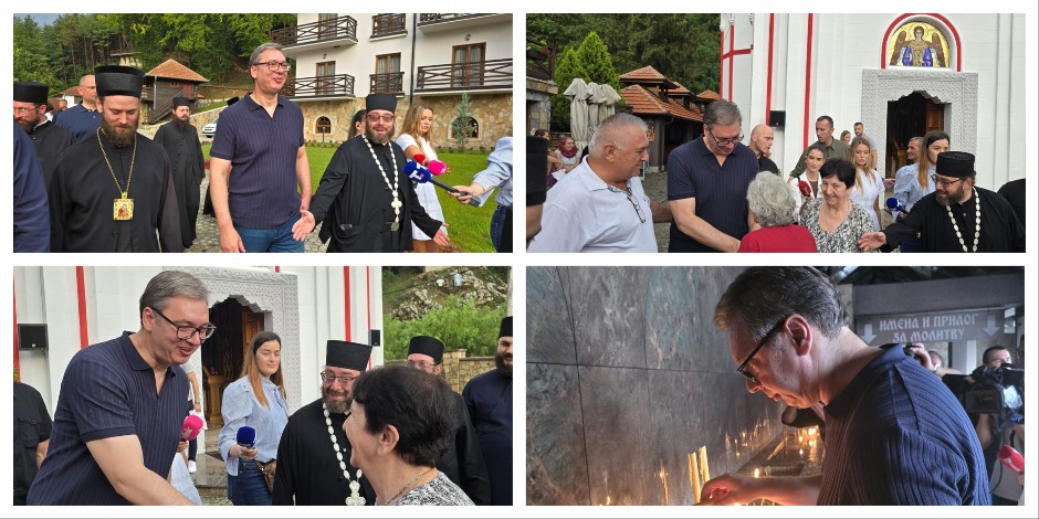 PREDSEDNIK VUČIĆ U POSETI MANASTIRU TUMANE "Kao zemlja smo primili teške udarace, biće promena" (FOTO/VIDEO)