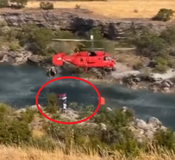 TROBOJKOM DOČEKAO SRPSKI HELIKOPTER Dirljive scene na obali Morače (FOTO/VIDEO)