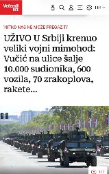 "VUČIĆ JE DIGAO SRPSKU VOJSKU IZ PEPELA I STVORIO REGIONALNU SILU" Hrvati uživo prenosili svaki detalj sa vojne parade u Beogradu