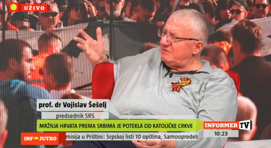 ŠEŠELJ O PROGONU SRBA U EU Hrvatska je moguća samo sa ustaškim karakteristikama