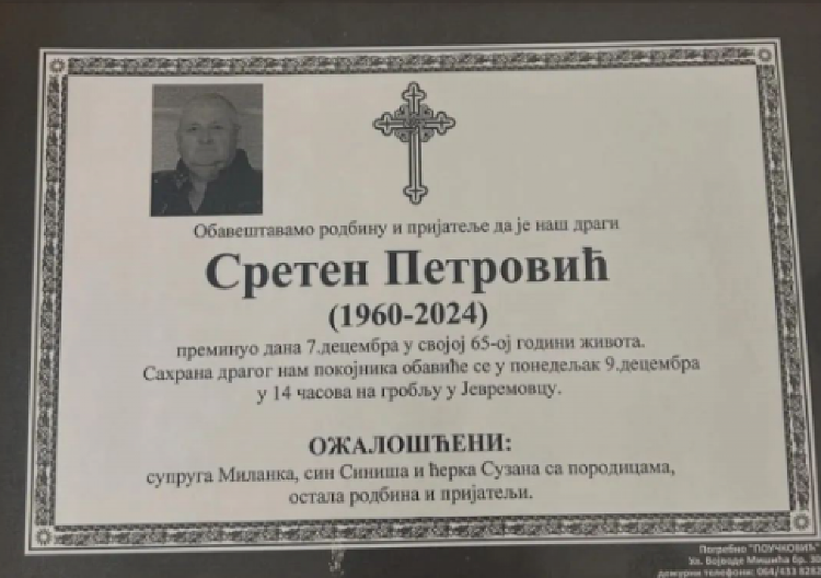 ROĐAKA LIKVIDIRANOG BIZNISMENA IZ ŠAPCA IZNELA SVOJE SUMNJE "Ubijen je kao da je najgori kriminalac, a on je svima pomagao"